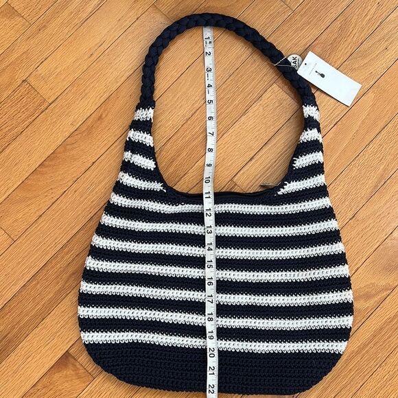 THE SAK Navy / white stripe hobo style bag NEW - Picture 4 of 5